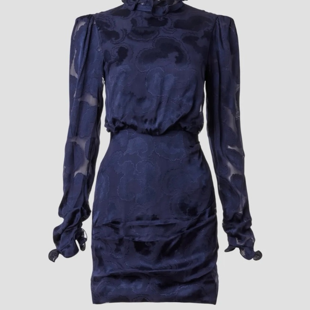 SALONI Long Sleeve Ruffle Ruched Rina B Mini